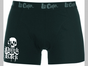 Punk Rock Skull - lebka čierne trenírky BOXER s tlačeným logom, top kvalita 95%bavlna 5%elastan